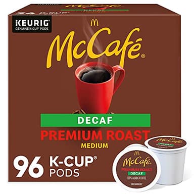 McCafe Premium Roast Decaf Coffee, Single Serve Keurig K-Cup Pods, Decaffeinated, 96 Count (4 Packs of 24)
