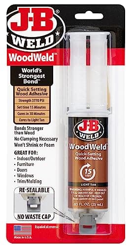 J-B Weld 50151 WoodWeld Epoxy Syringe - Light Tan -.85 fl. oz.