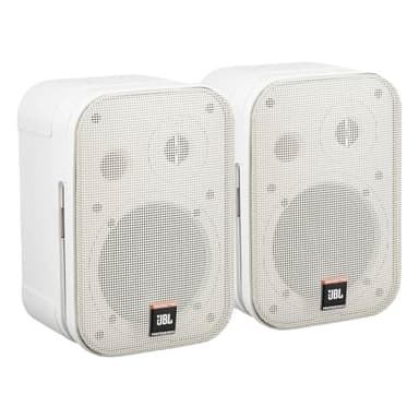 JBL Professional C1PRO-WH High Performance 2-Way, 150 Watt 5.25” Compact Passive Satellite, Bookshelf Speakers, Home Theater, Desktop, Stereo, Commercial, White, Sold as Pair