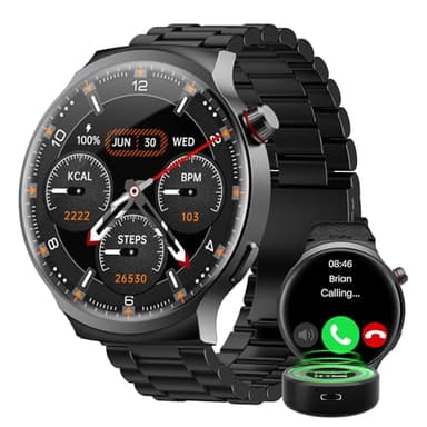 AMAZTIM Smart Watch for Men, 1.85" Ultra-Large HD Display, 120-Day Battery Life with 1000mAh Charging Case, Military-Grade Materials,Answer/Dial Calls, 24/7 Heart Rate & Sleep Monitor,Android & iOS