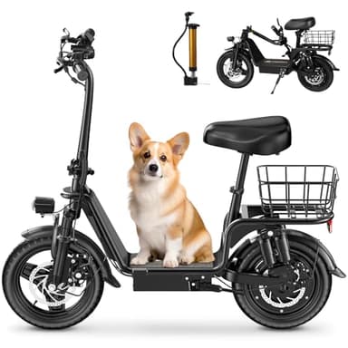 INSDRGN C14 Electric Scooter for Adults with Seat – High-Performance, Foldable E-Scooter with 900W Peak Power, 20MPH, 28-Mile Range, and Dual Disc Brakes,High Strength Frame,330lbs Max Load - Black