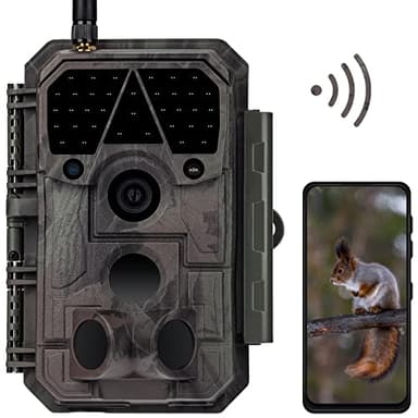 Meidase P100 WiFi Trail Camera (Non-Cellular), Bluetooth, 64MP 1296p HD Video, 0.1s Fast Trigger, 100ft No-Glow Night Vision, Motion Activated, IP66 Waterproof, Hunting, Wildlife & Yard Game Camera