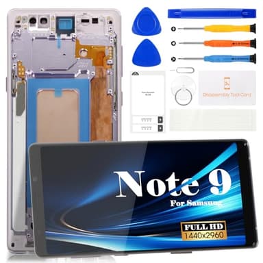 TFT for Samsung Note 9 Screen Replacement for Samsung Galaxy Note 9 LCD Digitizer for Samsung SM-N960 Touch Screen Display Assembly Repair Kits (with Frame) (Lavender Purple)