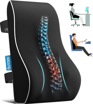 Lumbar Support Pillow for Office Chair, Office Home Essentials,Gifts for Mom,Dad, Back Support Pillow for Car, Chair Cushions,Back Pain Relief Improve Posture,Mesh Cover Double Adjustable Straps