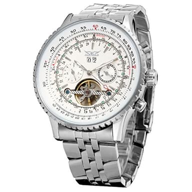 FORSINING Men's Self Winding Waterproof Automatic Stainless Steel Skeleton Tourbillon Calendar Wrist Watch