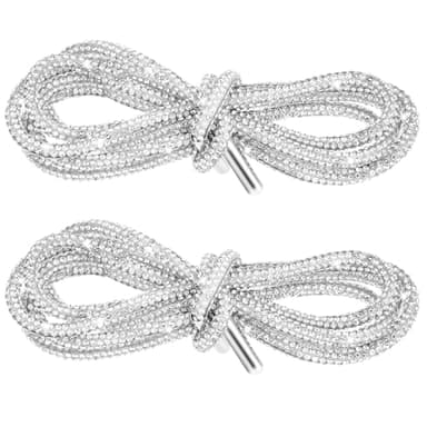 1Pairs ( 2 laces ) Rhinestone Shoe Laces, Rhinestone Glitter Rope Rhinestone Laces Bling Shoe Laces, Bling Hoodie String Glitter Shoe Laces for Boots, Tennis Shoes, Running Shoes, Clothing Accessories