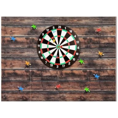 Windkream Extended Length Dart Board Wall Protectors for Professional Darts, 47'' x 35'' x 0.5 Thick Dartboard Surround Backing Felt Wall with Removable Adhesive Tabs(Wood Color)