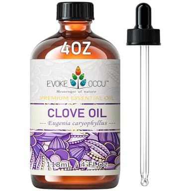EVOKE OCCU Clove Oil for Teeth and Gums - Oral Care, Toothache Relief & Fresh Breath - DIY Mouthwash - 4 Fl Oz