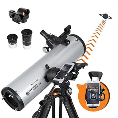 Celestron StarSense Explorer DX 130AZ App-Enabled Telescope – 130mm Newtonian Reflector with Smartphone Dock & StarSense App – iPhone & Android Compatible – Easy-to-Use for Beginners