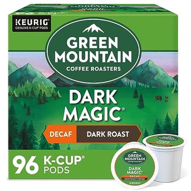 Green Mountain Coffee, Dark Magic Decaf, Single-Serve Keurig K-Cup Pods, Dark Roast, 96 Count (4 Boxes of 24 Pods)