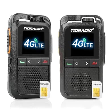 TIDRADIO TD-G100 Rapid Unlimited Range 4G LTE PoC Radios Long Range Walkie Talkies with SIM Cards, Nationwide PPT Two Way Radios, Global Walkie-Talkie for Family, Logistics,Construction site,2 Pack