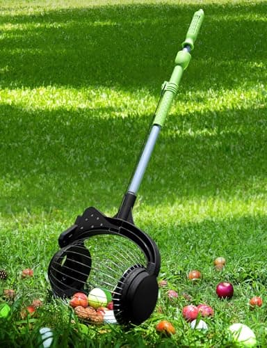 Acorn Picker Upper Roller for Walnuts - Nut Gatherer with 1.8-Gallon Capacity, No-Bend Emptying Design，Suitable for 1.2"-3.6" Walnuts,Chestnuts, Fallen Apples & Tennis Balls