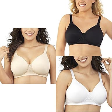 Vanity Fair Women’s Beauty Back Full Figure Wirefree Bra 71380, Damask Neutral/Star White/Midnight Black, 40C