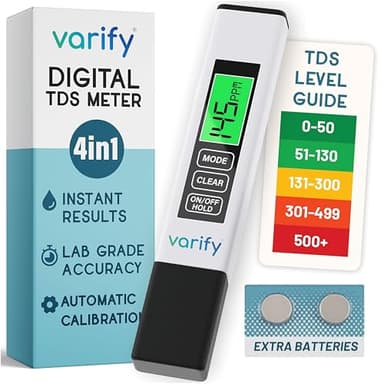 Instant 4-in-1 TDS Meter Digital Water Tester for Drinking Water | Accurate 0–9990 PPM EC & Temp Readings | Ideal for RO Systems, Aquariums, Pools – Built for Professionals, Easy for Anyone