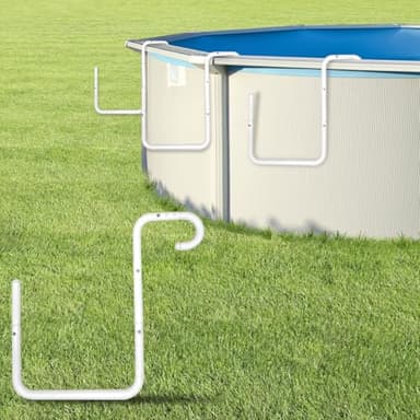 POOL HELPER Adjustable Solar Cover Holder for Steel-Wall Above Ground Pools - Heavy-Duty 5-Pack, No Drilling Required