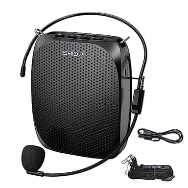 SHIDU Portable Voice Amplifier Personal Microphone Headset for Speaking Rechargeable Mini Pa System for Teachers Tour Guides Coaches Classroom Singing Yoga Fitness Instructors
