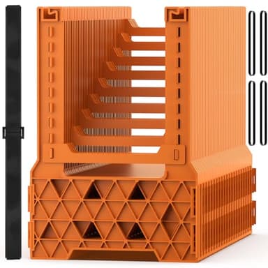 WELLUCK RV Sewer Hose Support 20FT, Blaze Orange RV Sewer Support with Adjustable Height Design, Secure Rubber Band and Carry Strap, Quick Setup and Collapse for Campers Travel Trailers and Motorhome