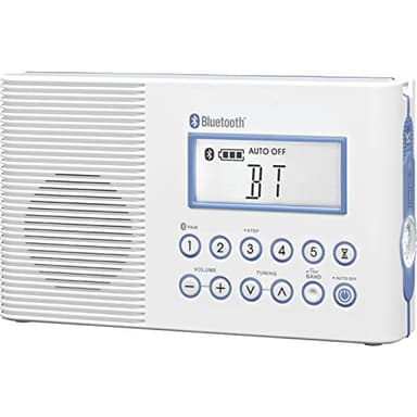 Sangean H202 AM/FM Weather Alert Waterproof Shower Radio, White