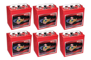 6 Pack | U.S. Battery US8VGC 8V 170Ah Deep Cycle Golf Cart, Solar, Marine, RV, and Industrial Use Battery - Replaces T-875 | T875