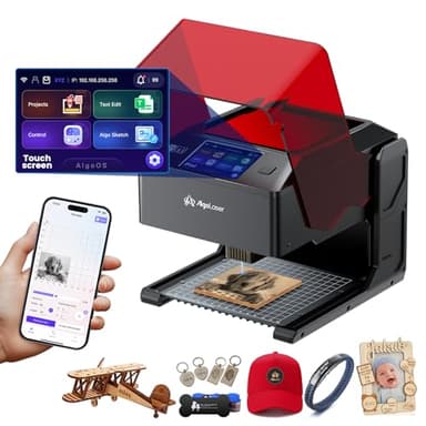 AlgoLaser 10W Portable Laser Engraver Machine: Smart Laser Engraver/Cutter with 3.5" Touchscreen & AlgoOS System - Hand Draw/Wireless Transmission/Offline - Laser Engraving for Wood,Metal,Glass