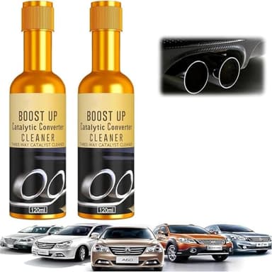 Catalytic Converter Cleaner Auto Parts Engine, Exhaust System Pipe Carbon Removal Cleaner Treatment Additive Oil, Fuel System Treatment Oil Additive for Gas and Diesel Car(120 ml) (2pcs)