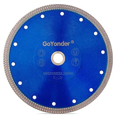 GoYonder Tile Blade 7 Inch, Super Thin Diamond Saw Blade for Cutting Porcelain Tiles, Granite Marble Ceramics (7"-Blue)