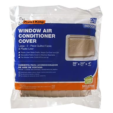 Frost King 2-Piece Quilted Indoor Air Conditioner Cover, Large, fits units up to 20" x 28"