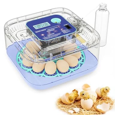 Incubators for Hatching Eggs, Smart Egg Incubator with Humidity & Temp Control and Auto Turner, 360° View Incubadora De Huevos De Gallina, Egg Candler, Incubator for Chicken Eggs, Ducks, Goose, Quail