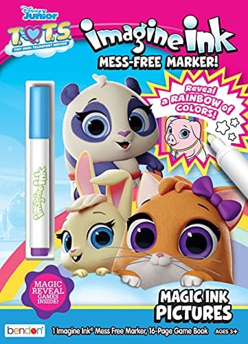 Disney Tots 16-Page Imagine Ink Coloring Book with 1 Mess Free Marker 50930