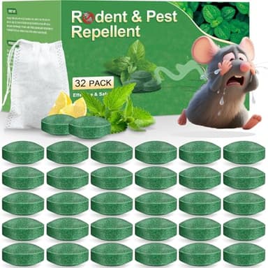 BOZFLY Mouse Rodent Repellent, 32 Pack Peppermint Oil Mice Repellent for Mice, Rats, Spiders, Squirrels and Pests, Indoor & Outdoor Natural Mouse Deterrent, Keep Rodents Away from Garden & Home (Mint)