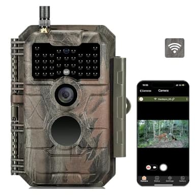 GardePro E6 WiFi Trail Camera (Non-Cellular), 48MP Photos, 1296P HD Video, App Control with Live View, 110° Wide-Angle, No-Glow Night Vision, Motion Activated
