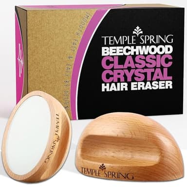 Temple Spring Crystal Hair Eraser - Beauty Tools + Accessories for Painless Hair Removal-Crystal Hair Remover for Silky Smooth Skin - Exfoliating Wooden Magic Hair Removal Stone for Legs+Body -Classic