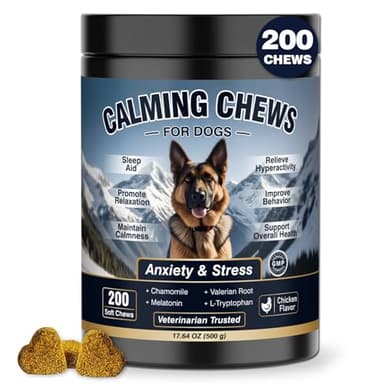 Calming Chews for Dogs 200ct, Dog Calming Chews - Anxiety and Stress Relief Treats Melatonin Bites Sleep Aid for Small/Medium/Large Dogs Calm Dog - Separation, Fireworks, Thunder, Barking - Chicken