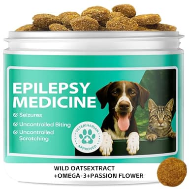 Calming Chews for Dogs | Seizure Medicine for Dog | Natural Herbal Formula Calms The Nervous System | Ashwagandha, Milk Thistle, Turmeric | Calming for Dogs Anxiety - 120 Chews