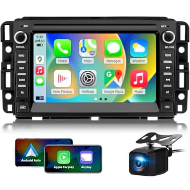Car Radio Stereo for Chevy Silverado 2007-2014 Tahoe GMC Sierra Yukon,2+64G Android 13 Touch Screen Head Unit with CarPlay Android Auto Bluetooth GPS Navigation Backup Camera