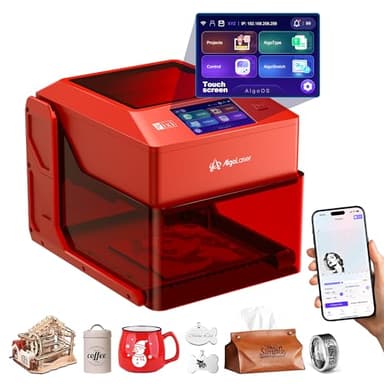 AlgoLaser 3W Smart Laser Engraver Machine, Class 1 Portable Laser Cutter with Built-in 2.0 AlgoOS System, No PC Needed, Laser Engraving for Wood, Acrylic, Leather.