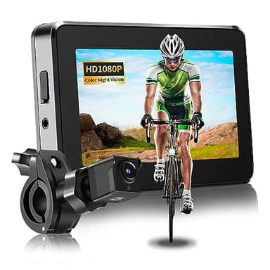 PTAVLO Bike Rear View Camera: HD 1080P Color Night Vision Real Time Monitoring of Situation Behind Rider - 2Mins Easy Installation Designed for Commuters and Outdoor Cyclists