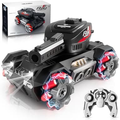AIGIMU RC Tank That Shoot,Remote Control Tank for Kids Adults 4WD Stunt RC Car Fast All Terrain Toy Tanks with 360°Rotating Gifts for Boys