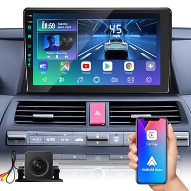 10.2 Inch(4Ram 64Rom) 5GWiFi Car Radio Stereo Upgrade Replacement for Accord 8th 2008 2009 2010 2011 2012 2013 Android 13,CarPlay/Android Auto/FM/AM/RDS/1080P Backup Camera/BT5.4/HD-1080P