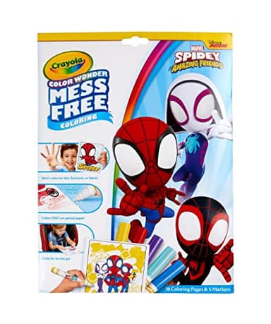 Crayola Spiderman Color Wonder Coloring Set, 18 Spiderman Mess Free Coloring Pages for Toddlers, Spiderman Toys, Gifts for Kids