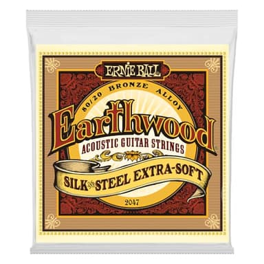 Ernie Ball Earthwood Silk and Steel Extra-Soft Acoustic Guitar Strings, 10-50 Gauge (P02047)