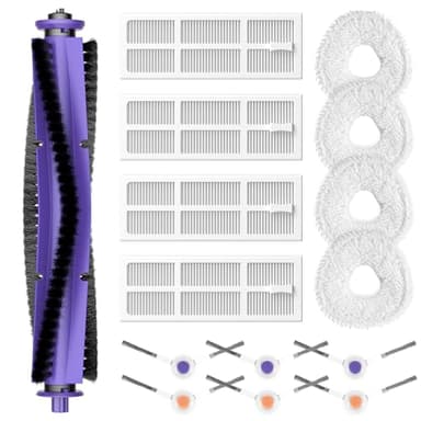 Replacement Parts Accessories Compatible with Narwal Freo Robot Vacuum 1 Roller Brush,4 HEPA Filters, 4 Mop Pads, 6 Side Brushes, 15 Pack