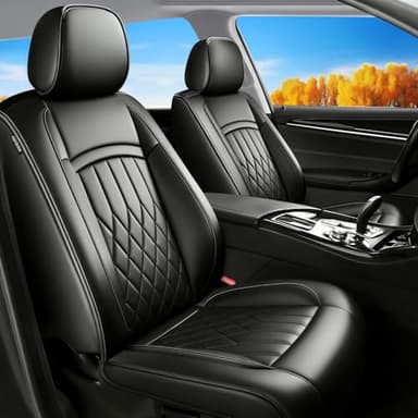 Banklif Fit for Compass Car Seat Covers Compatible with Jeep Compass 2012-2025 2026 - Waterproof Breathable Leather Automotive Seat Cushions Protector,Airbag Compatible,Full Set 5 Seats(Black)