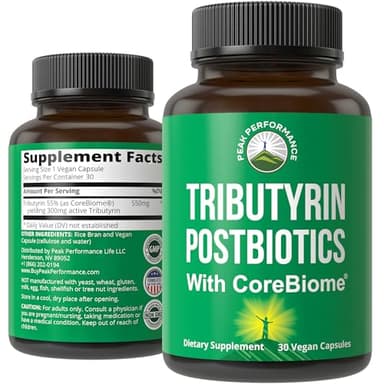 CoreBiome Tributyrin Postbiotic Supplement Clinically Tested For Gut Health. More Effective than Sodium Butyrate Capsules. High Bioavailability Post Biotics For Digestive, Leaky Gut, Colon, Microbiome