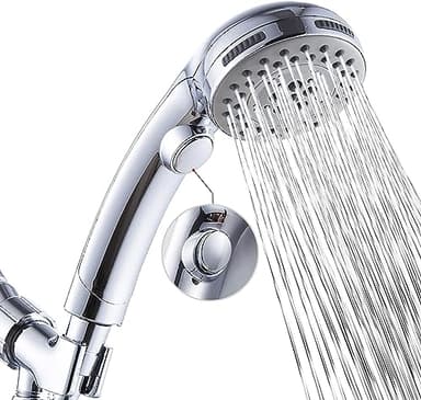 DOILIESE High Pressure Shower Head with Handheld Spray 6 Settings Hand Held Shower Head with On Off Switch and Spa Spray Mode 60 In Hose, Chrome