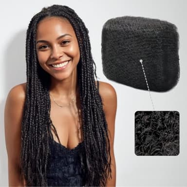 IUC Afro Kinkys Bulk Human Hair Bundle (16 Inch, 50g, Natural Black, 1B) 4C Afro Kinky-Curly 100% Human Hair, Ideal for Braiding, Twists, Dreadlocks, Loc Repair, Kid-Friendly