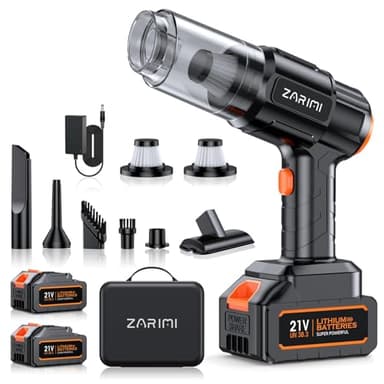 Car Vacuum Portable Cordless, 50,000Pa High Power Dust Buster, 6-in-1 Handheld Vacuum Cleaners for Home, Car, Pet Hair, Keyboard, Black