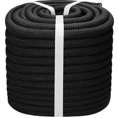 1/2 Inch Arborist Tree Pulling Rope - 100 Feet Tree Swing Rope for Rigging, Outdoor Use - High Strength Double Braided Polyester 48 Strands - Black