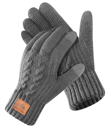 CAOZITOU Merino Wool Gloves for Men & Women, Thermal Gloves With Touchscreen Warm Fleece Liner for Winter Cold Weather (Darkgrey, Large)
