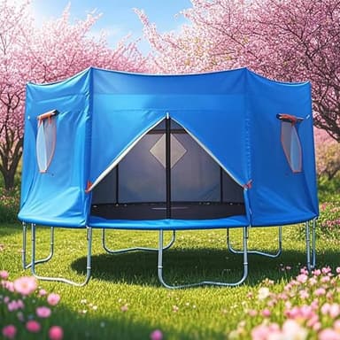 Xutikly Trampoline Tent, Waterproof Oxford Cloth Trampoline Cover, Trampoline Tent Cover with Windows, Sunshades, and Skylights, Suitable for Round Trampolines, 6ft-15ft Trampoline Sunshade.